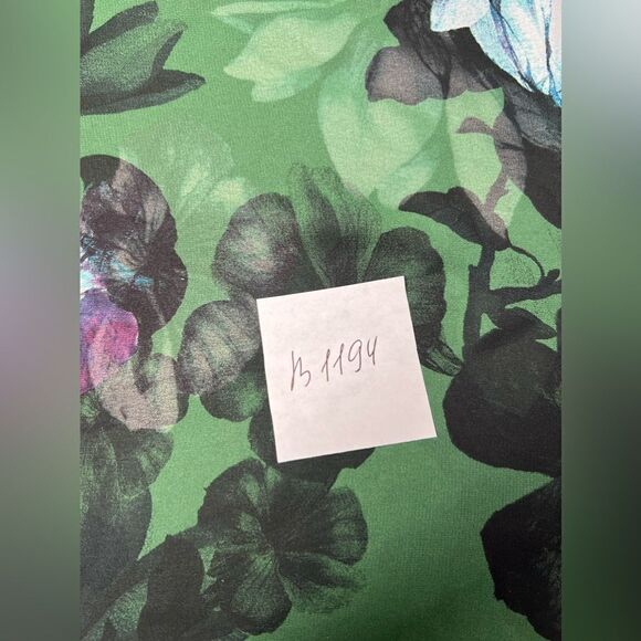 Zac and Rachel Bohemian Green Purple Blue Floral Sheer Top Size S Cuffed sleeve - Picture 14 of 14